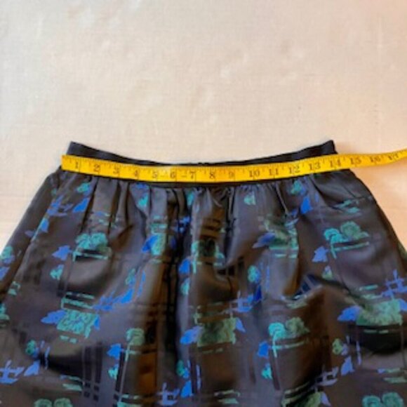 J. Crew textured satin black skirt with blue and green size 4 - Picture 5 of 5